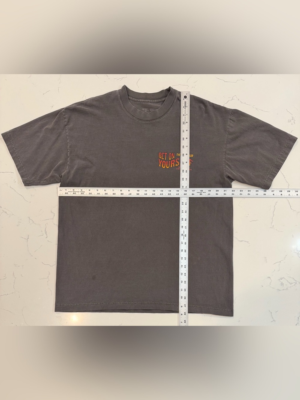 Rebel Soul Collective Bet On Yourself Graphic T-Shirt Women’s L Gray Oversized - Picture 9 of 9